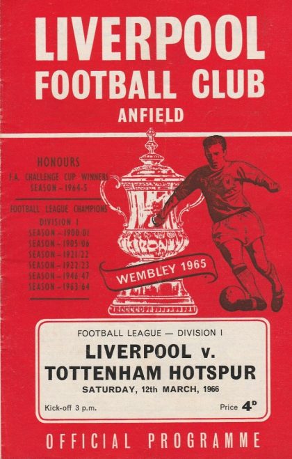 Liverpool v Tottenham Hotspur  12-Mar-1966