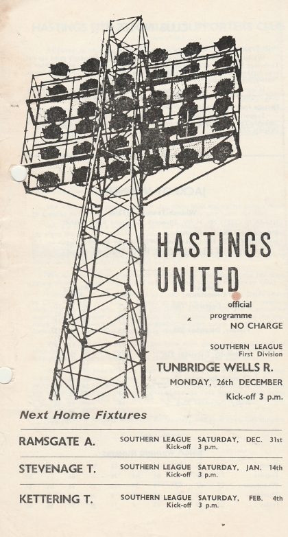 Hastings United v Tunbridge Wells Rangers 26-Dec-1966