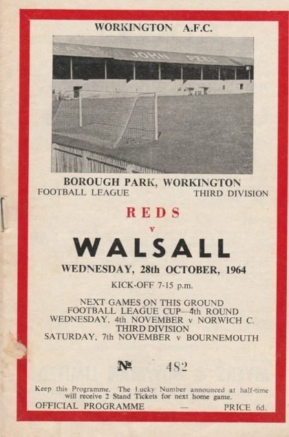 Workington v Walsall 28-Oct-1964