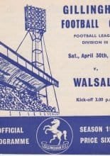 Gillingham v Walsall 30-Apr-1966