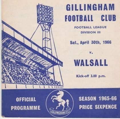 Gillingham v Walsall 30-Apr-1966