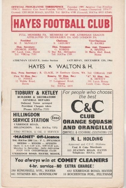 Hayes v Walton & Hersham  12-Dec-1964