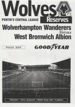 Wolverhampton Wanderers Reserves v West Bromwich Albion Reserves  16-Aug-1999