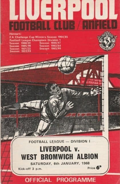 Liverpool v West Bromwich Albion 06-Jan-1968