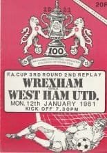 Wrexham v West Ham United 12-Jan-1981