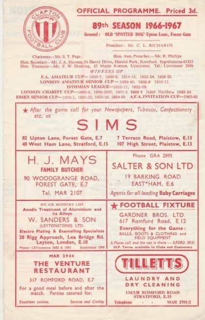 Clapton v Woking  15-Oct-1966