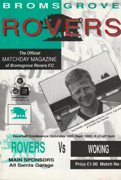 Bromsgrove Rovers v Woking 18-Sep-1993