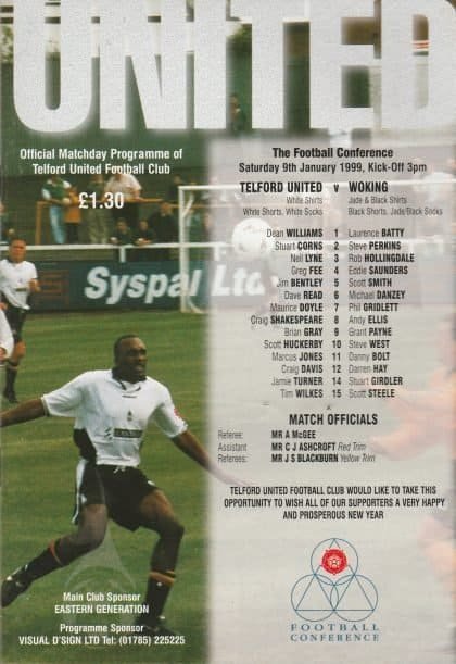 Telford United v Woking  09-Jan-1999