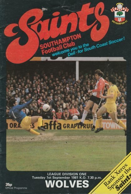 Southampton v Wolverhampton Wanderers 01-Sep-1981