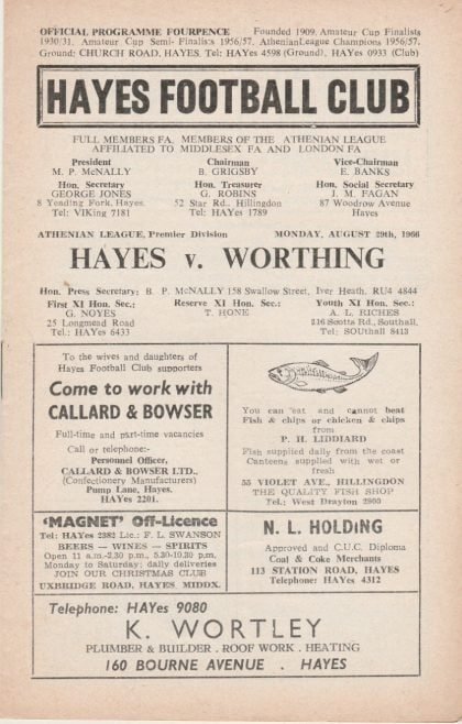 Hayes v Worthing  29-Aug-1966