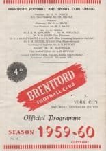 Brentford v York City 21-Nov-1959