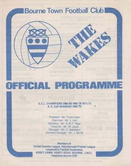 Bourne Town v Peterborough United 1975-76