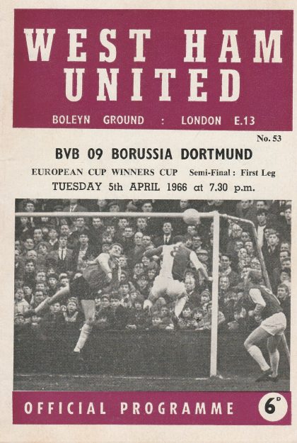 West Ham United v Borussia Dortmund 05-Apr-1966
