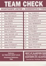 Scunthorpe United v Huddersfield Town 10-Aug-1996