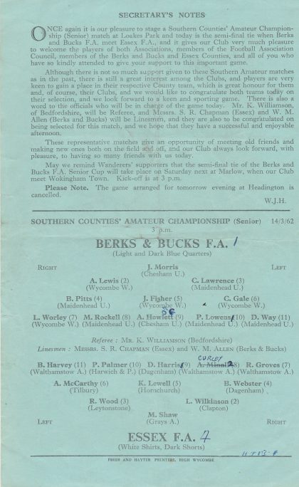 Berks & Bucks FA v Essex FA  14-Mar-1962