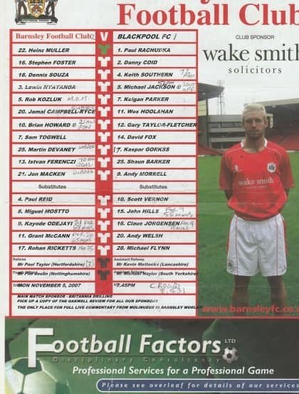 Barnsley v Blackpool 05-Nov-2007