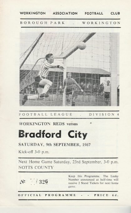 Workington v Bradford City 09-Sep-1967