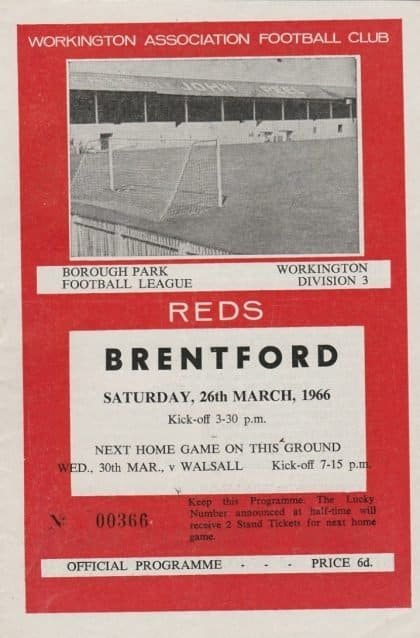Workington v Brentford  26-Mar-1966