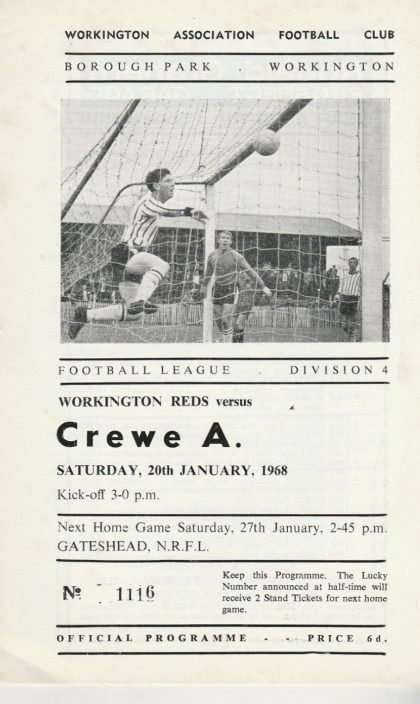 Workington v Crewe Alexandra  20-Jan-1968