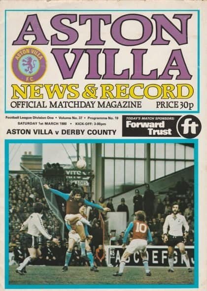 Aston Villa v Derby County 01-Mar-1980
