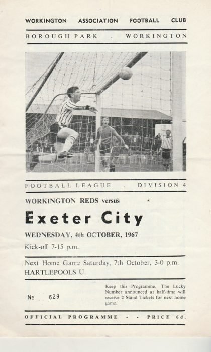 Workington v Exeter City 04-Oct-1967