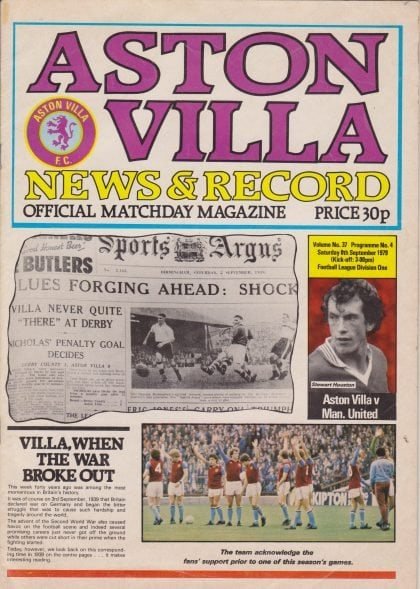 Aston Villa v Manchester United 08-Sep-1979