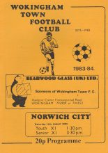 Wokingham Town v Norwich City  13-Aug-1983