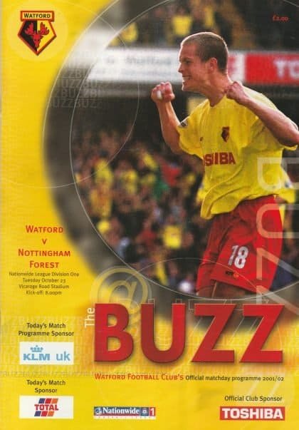 Watford v Nottingham Forest 23-Oct-2001