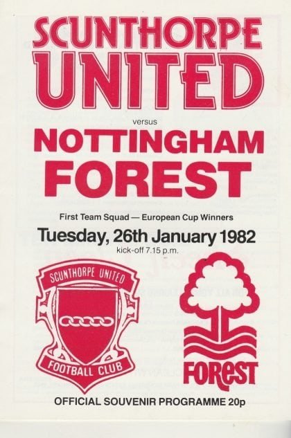 Scunthorpe United v Nottingham Forest  26-Jan-1982