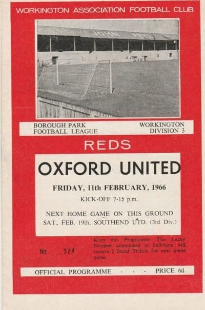 Workington v Oxford United 11-Feb-1966