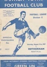 Ipswich Town v Rotherham United  31-Aug-1957