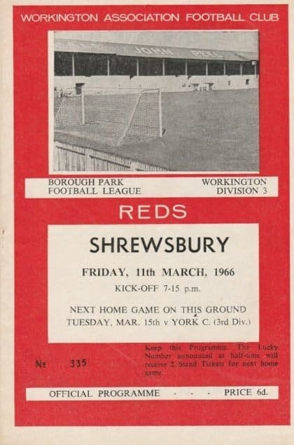 Workington v Shrewsbury Town  11-Mar-1966