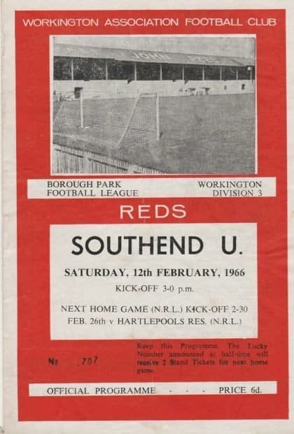 Workington v Southend United 12-Feb-1966