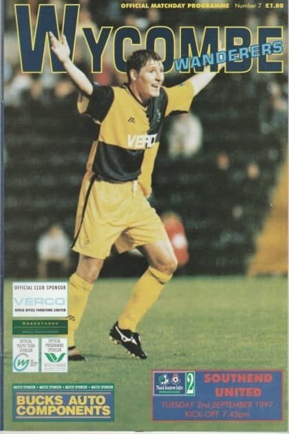 Wycombe Wanderers v Southend United  02-Sep-1997