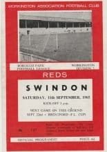 Workington v Swindon Town  11-Sep-1965