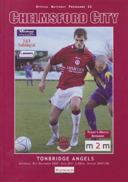 Chelmsford City v Tonbridge Angels  08-Dec-2007