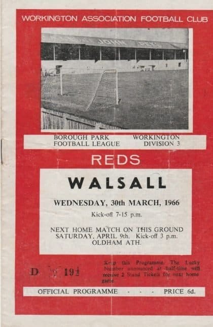 Workington v Walsall  30-Mar-1966