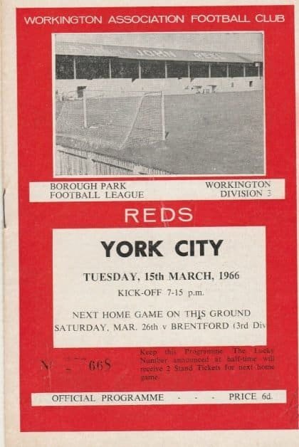 Workington v York City  15-Mar-1966