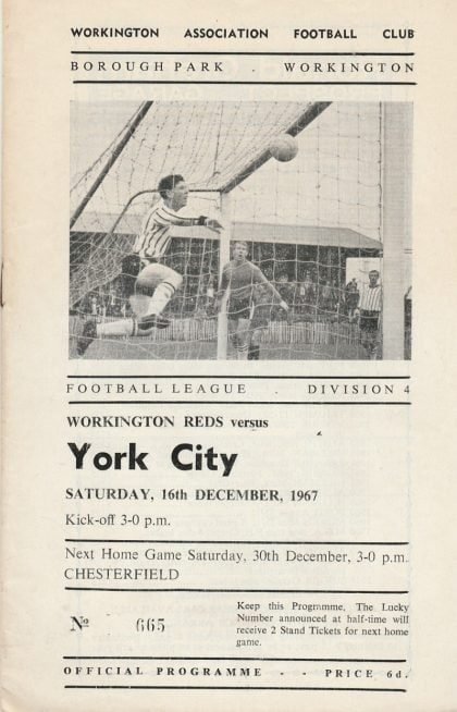 Workington v York City 16-Dec-1967