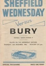 Sheffield Wednesday v Bury 26-Dec-1946