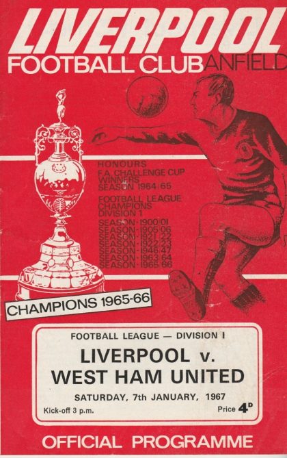 Liverpool v West Ham United 07-Jan-1967