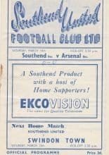 Southend United Reserves v Arsenal Reserves 18-Mar-1950