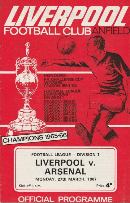 Liverpool v Arsenal  27-Mar-1967