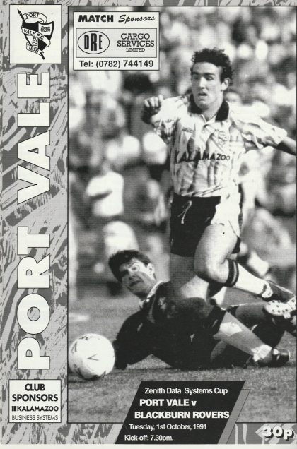 Port Vale v Blackburn Rovers 01-Oct-1991