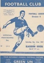 Ipswich Town v Blackburn Rovers 21-Dec-1957
