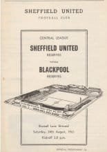 Sheffield United Reserves v Blackpool Reserves 24-Aug-1963