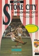 Stoke City v Bradford City 28-Nov-1989
