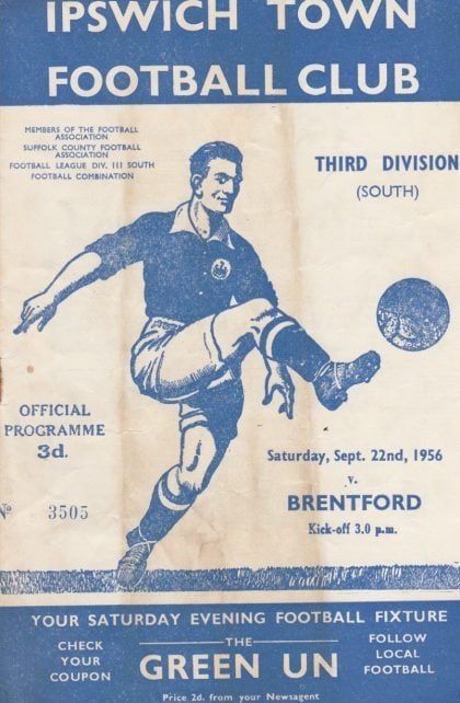 Ipswich Town v Brentford  22-Sep-1956