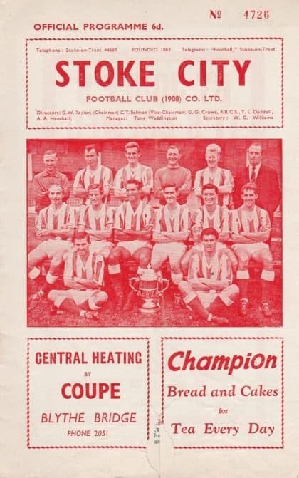 Stoke City v Burnley 02-Nov-1963