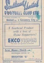 Southend United Reserves v Coventry City Reserves 19-Nov-1949
